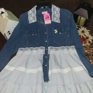 166 jeaniemade size large jean tunic